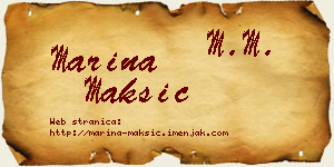 Marina Maksić vizit kartica